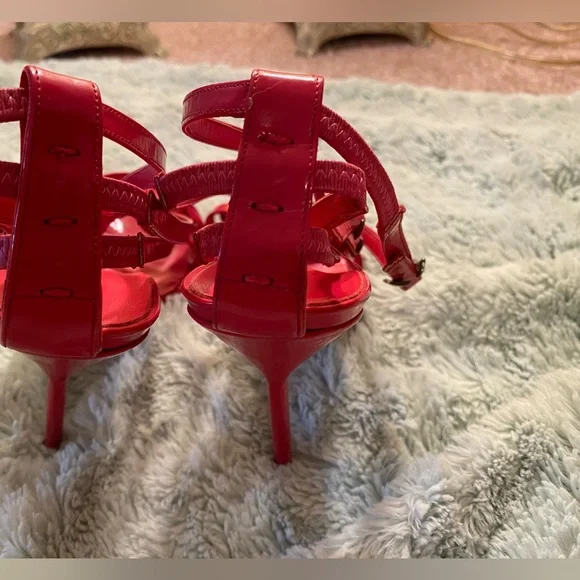 Manolo Blahnik RED Strappy Heels - Picture 8 of 16